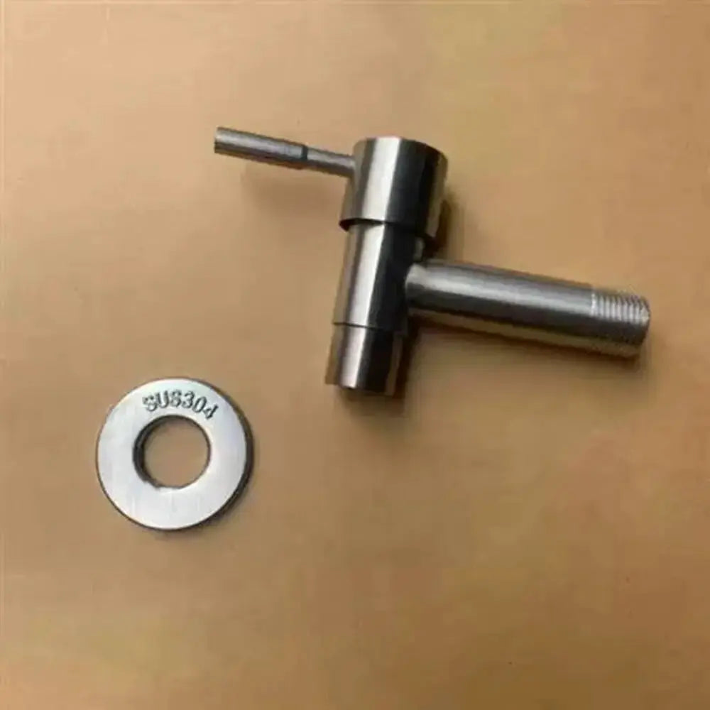 Brushed stainless steel wall-mounted garden faucet with long threaded outlet and 304 plate (2 pieces)