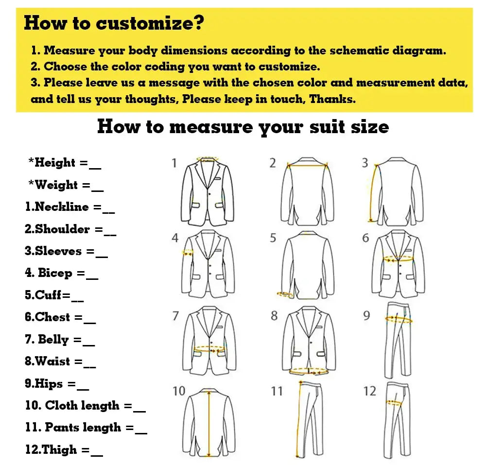 Allingentle women pants suit size guide and customization instructions graphic by Simples Market