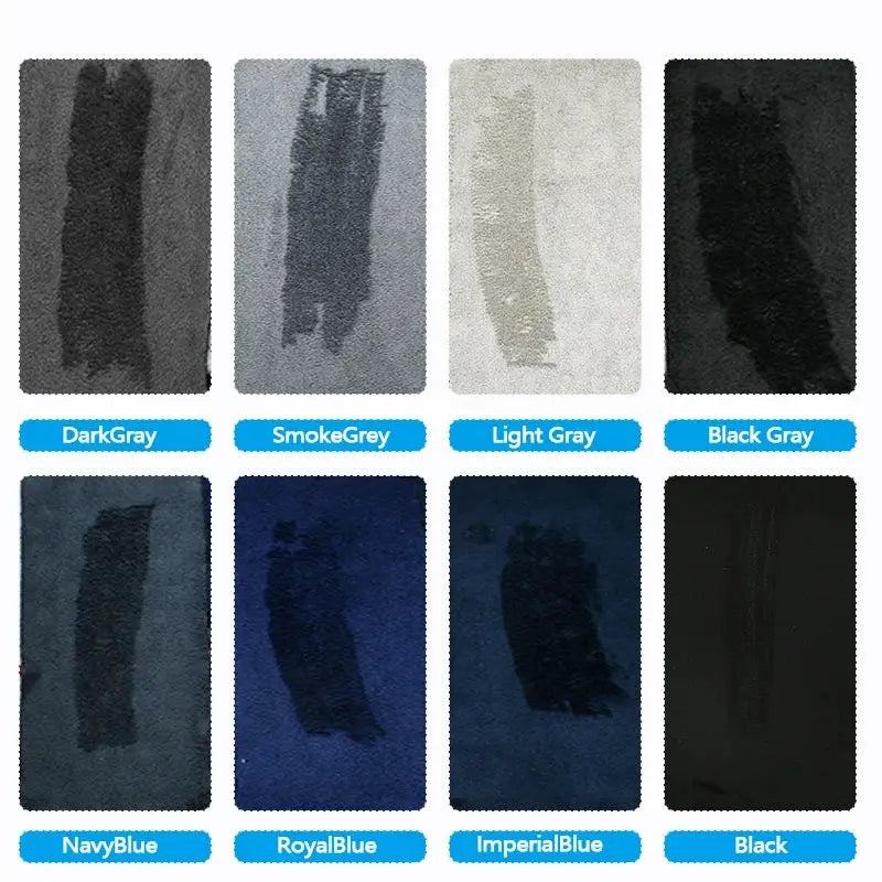 Self-adhesive faux leather velvet fabric swatches by Simples Market in 8 colors