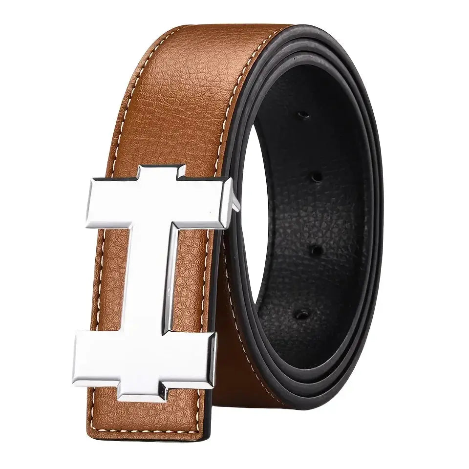 NovaBelt 3.3cm Casual Fashion Belt With Silver Buckle Unisex Fit For Jeans And Workwear
