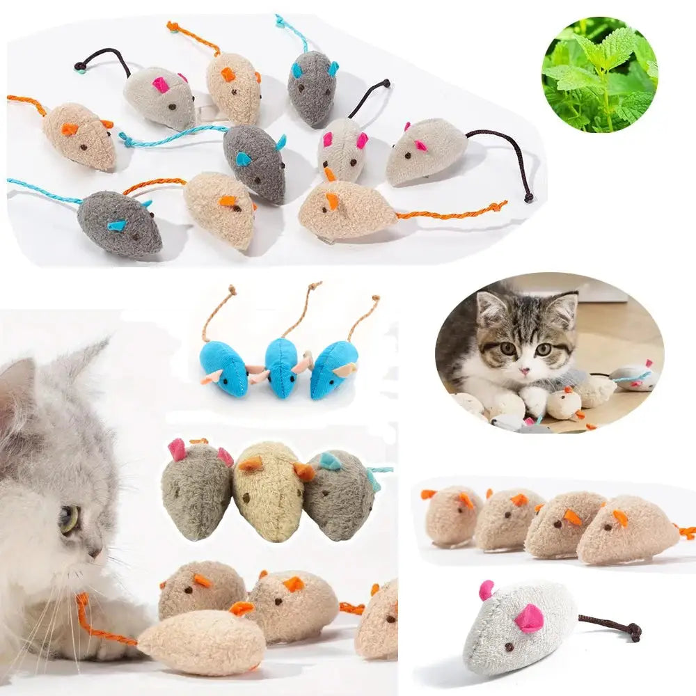 Rattle Cat Mouse Toys Set With Catnip Pre Filled Faux Fur Interactive Cat Toys For Cats 3 To 200 Pack