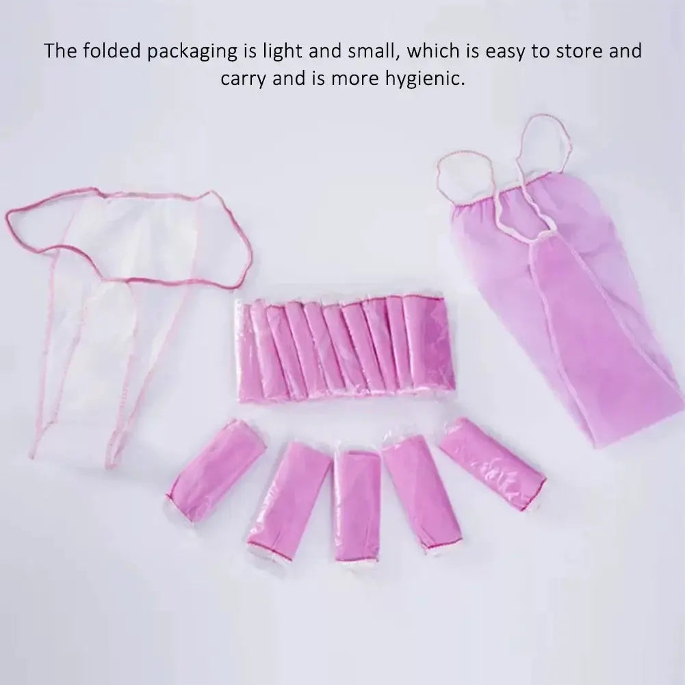 Simples Market pink disposable underwear tanning wraps, non-woven spa panties, individually wrapped, 100 pcs