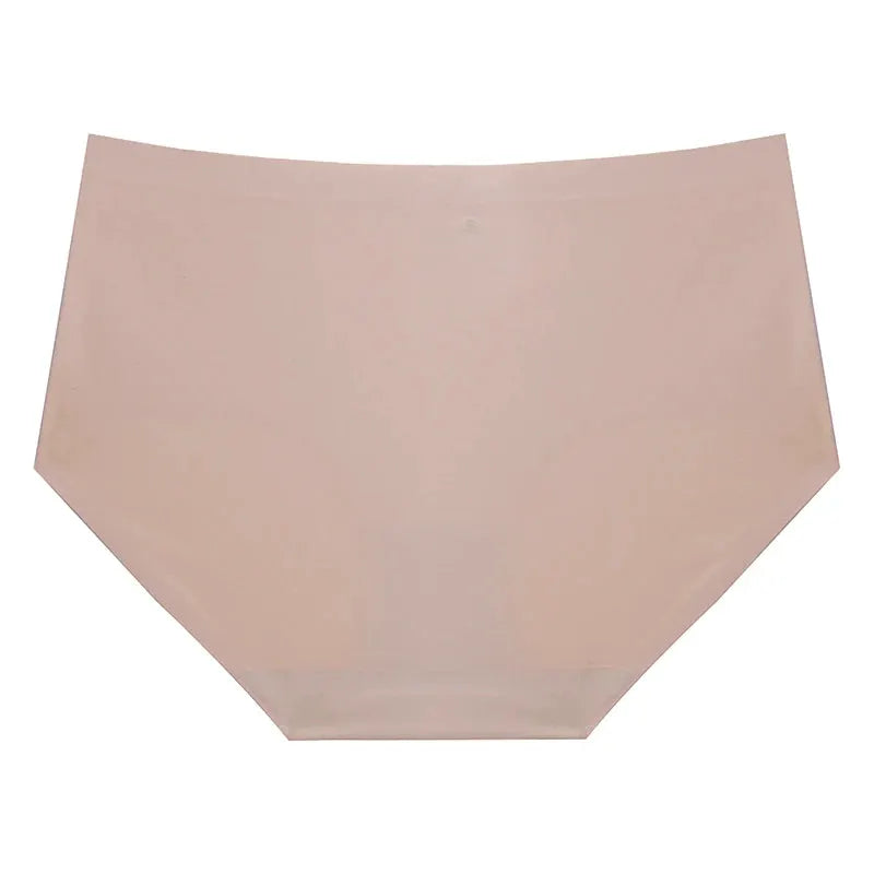 Simples Market BZEL seamless women's panties, nude beige, silk satin briefs, 6-piece set.