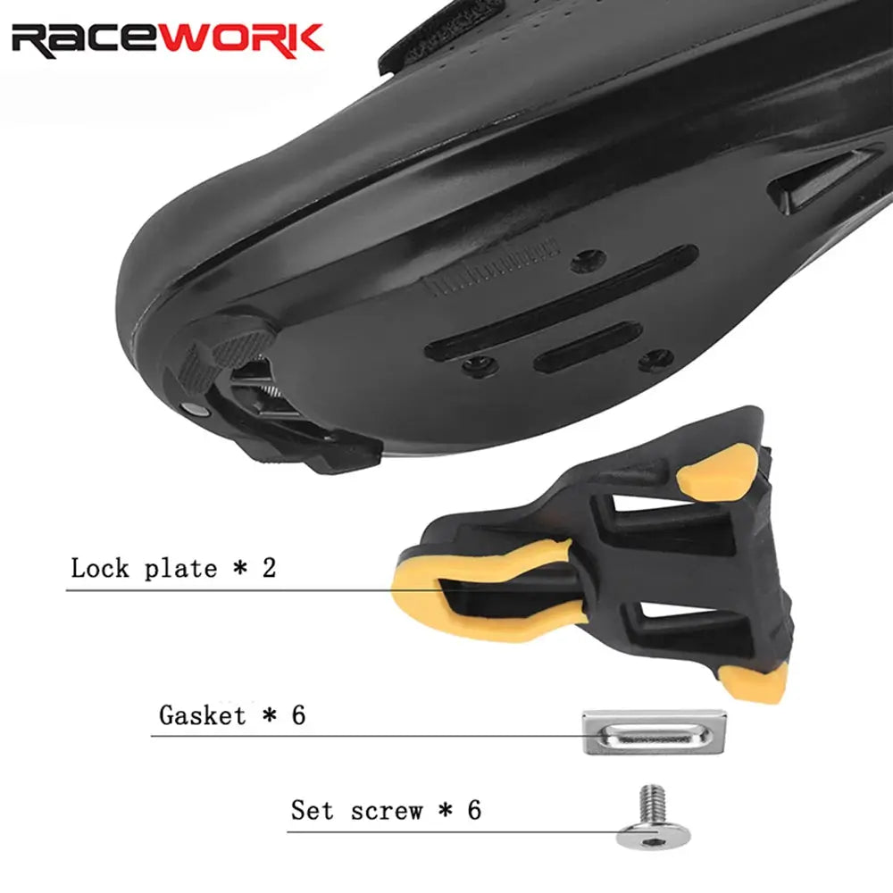 RACEWORK Road Bike Pedals Nylon Locking Clipless Pedals For SPD SL System With Locking Plate Bearing Cleats