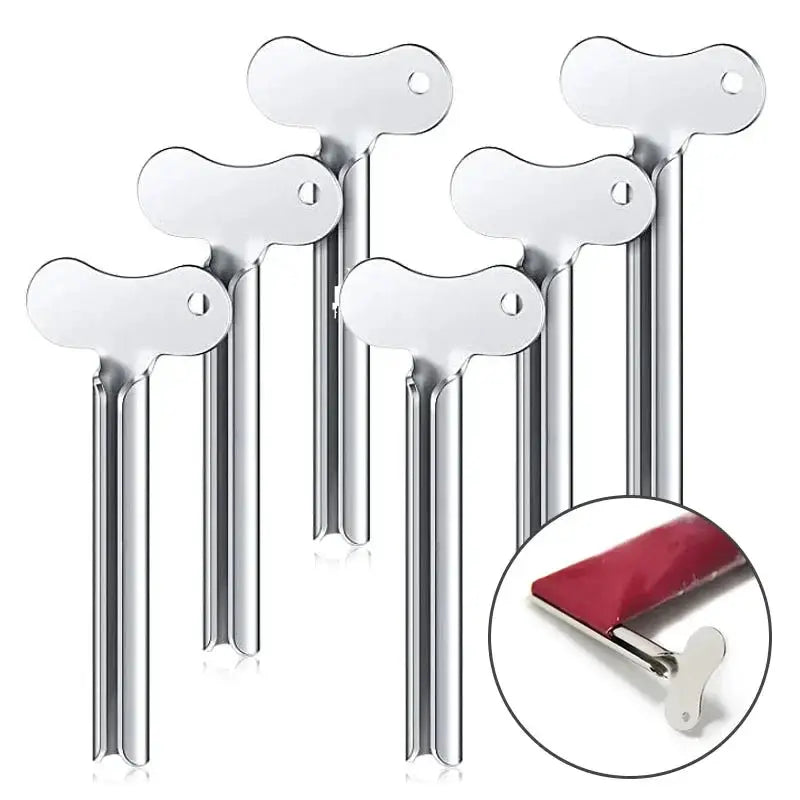 5Pcs Stainless Steel Toothpaste Squeezer And Facial Cleanser Squeezer Set Metal Tube Tools For Bathroom