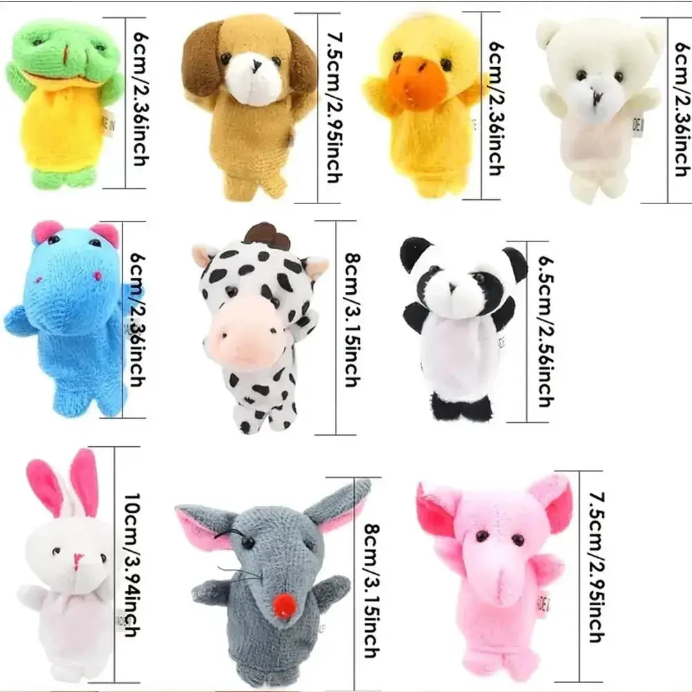 Cartoon Finger Puppets For Kids Plush Hand Dolls 1 5 10 Pieces Soothing Storytelling For Early Education