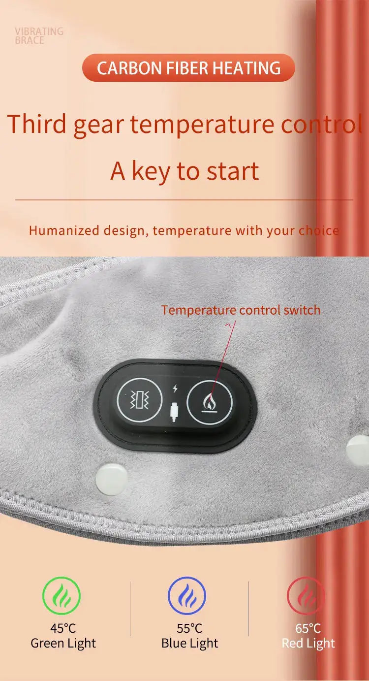Neck and shoulder heating wrap by Simples Market in gray with control panel and three temperature settings