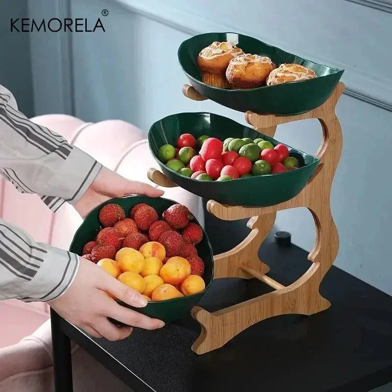 2/3 Layer Fruit Plate Multi Tier Plastic Snack Dish Living Room Modern Dried Fruit Basket Cake Stand Salad Bowl