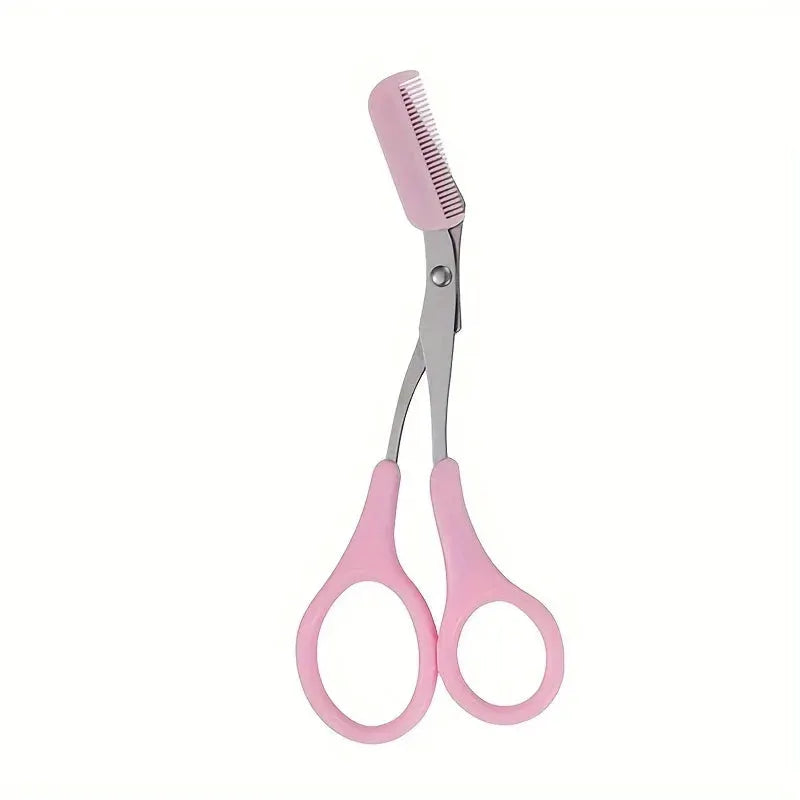 GleamLine Stainless Steel Eyebrow Trimming Scissors With Comb For Safe Precise Grooming And Perfect Brows
