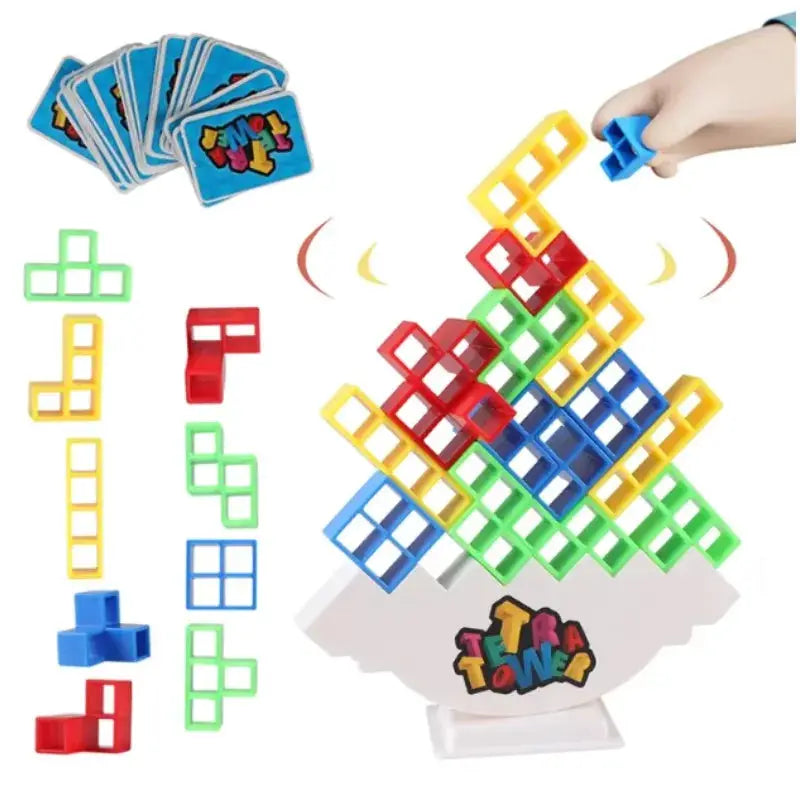 Jigsaw Building Block Toys for Kids, Balance Stacking and Construction Board Games for Tabletop Fun