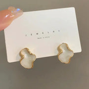 Abstract Alien White Cloud Irregular Stud Earring For Women Modern Minimalist Ear Jewelry Gift