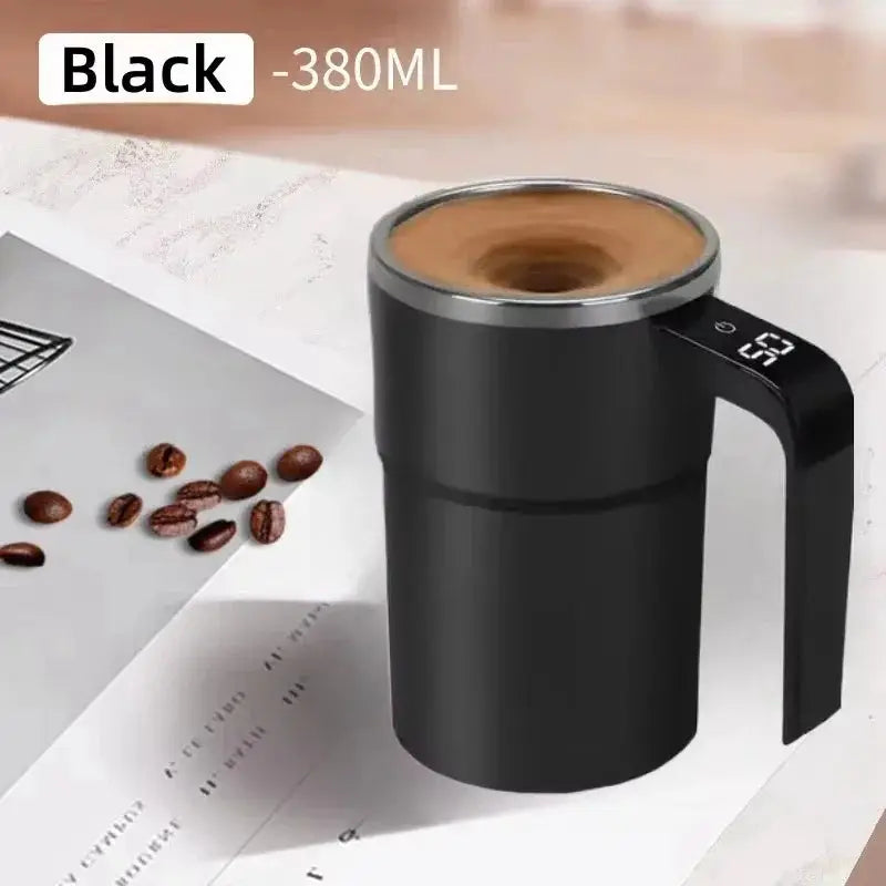 380ml Electric Coffee Self Mixing Mug IP67 Waterproof USB Charging Digital Display Automatic Magnetic Stirring Cup