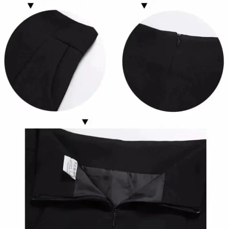 Women's black high-waist A-line shorts by Simples Market with loose wide-leg fit and back zipper