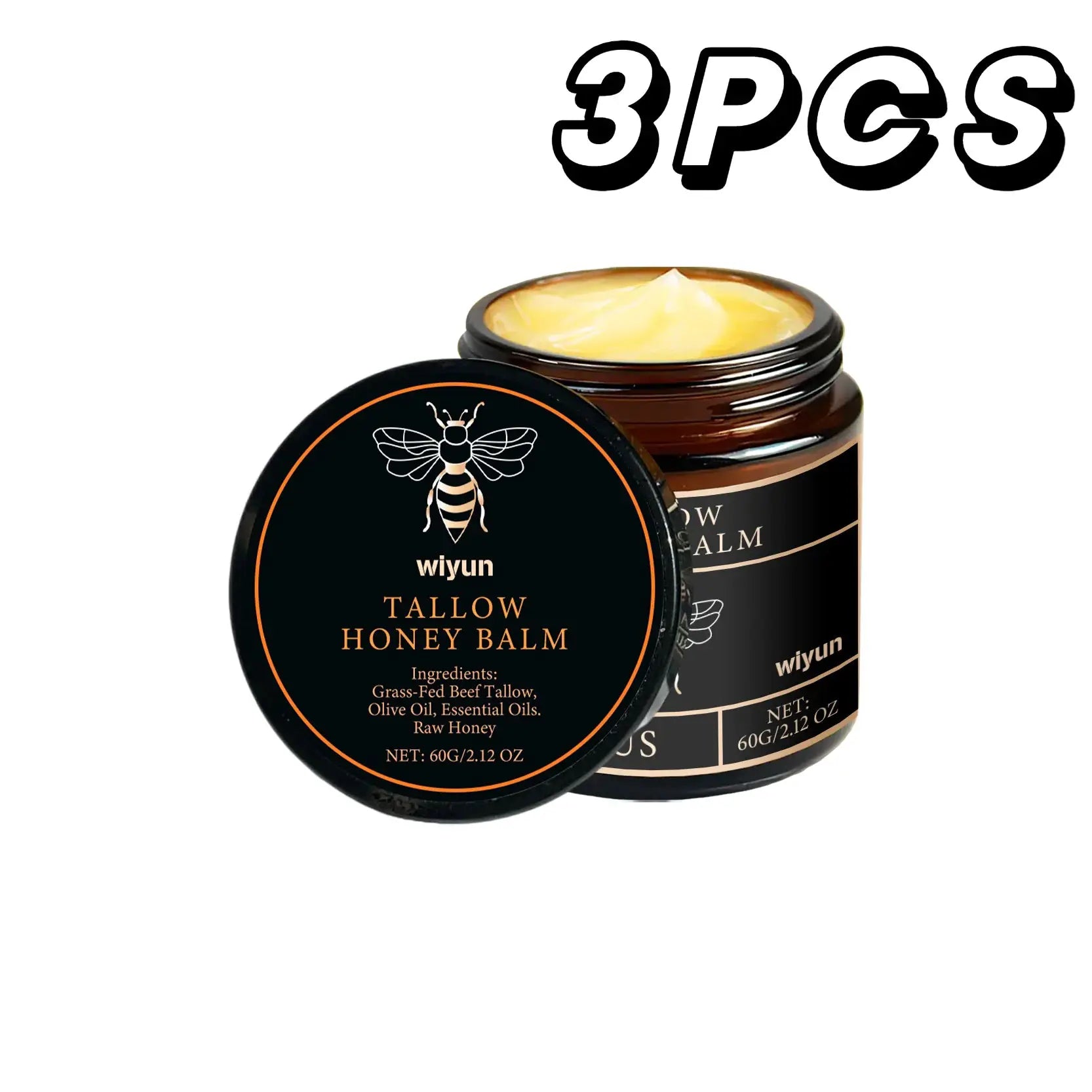 PureGlow Naturals Beef Tallow Honey Cream Glow Deep Hydration Elasticity Boost Brightening Firming For Face And Body