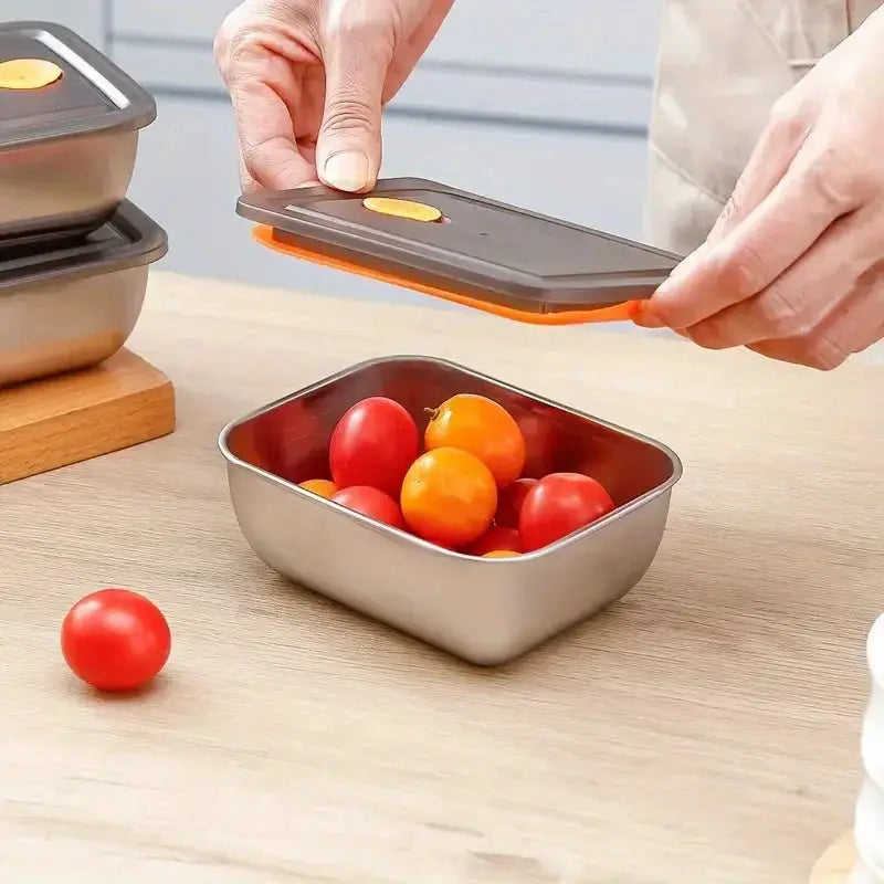 Nova Stainless Steel Food Storage Containers Set 4 Piece Thickened Leakproof BPA Free Stackable