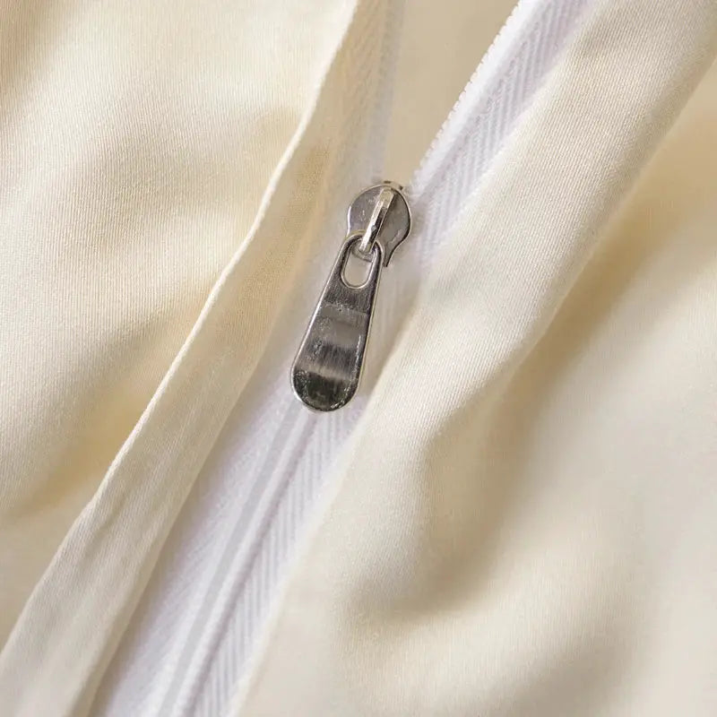 Eucalyptus Lyocell duvet cover, 1pc, cream color with metal zipper closure, Simples Market