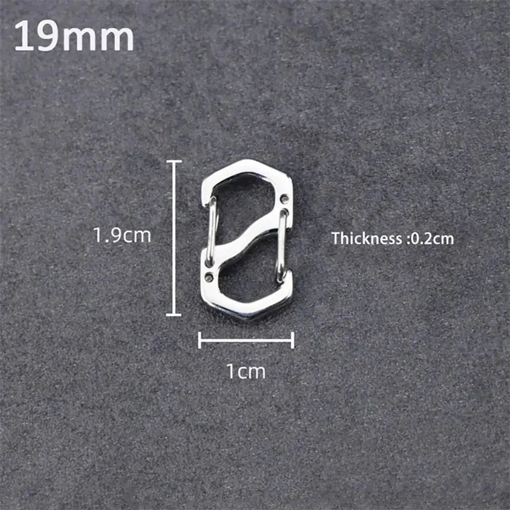 Stainless steel S-type carabiner clasp with lock, silver necklace jewelry accessory