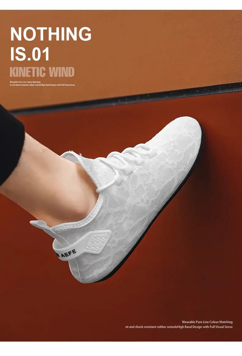 YRZL white mesh loafers with lace-up driving moccasin style, non-slip black sole, pull tab