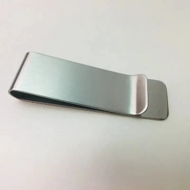 Stainless steel money clip, compact belt-style banknote holder