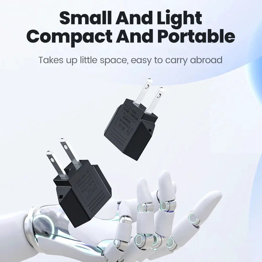 US To EU Travel Adapter Plug With Pure Copper Conductor And Flame Retardant Shell For Safe 10A Use