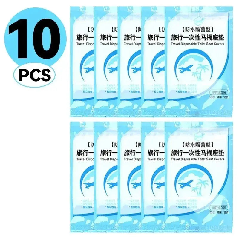 Toilet seat covers set by Simples Market, 10 pcs disposable bathroom covers, blue packaging
