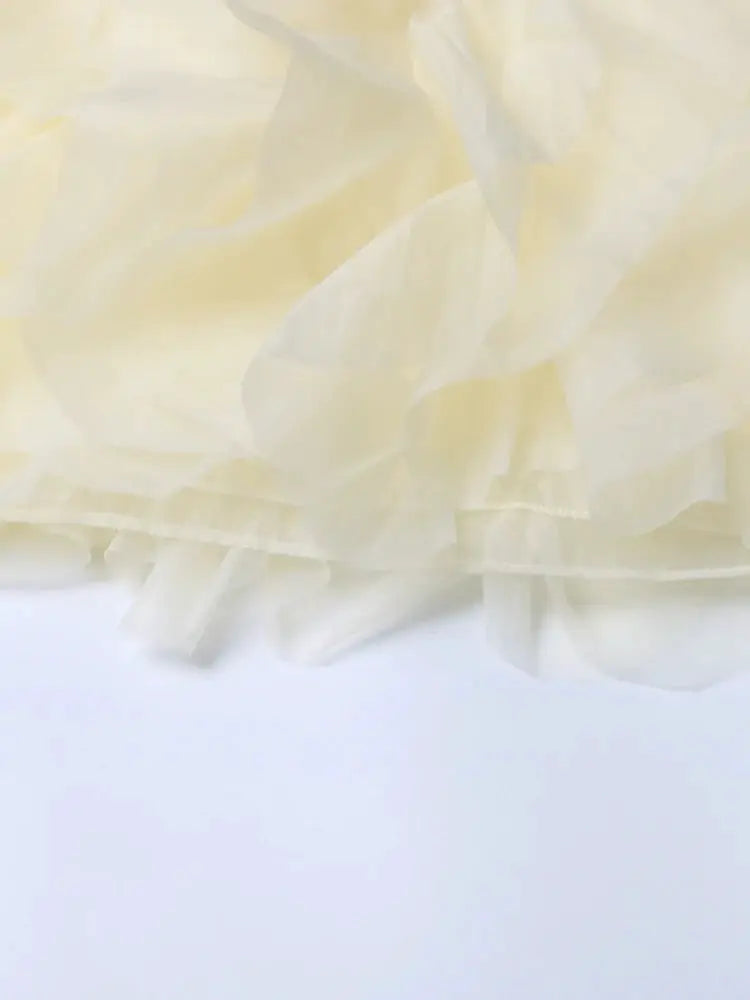 Twotwinstyle Elegant Patchwork Ruffles Chiffon Blouse O Neck Lantern
