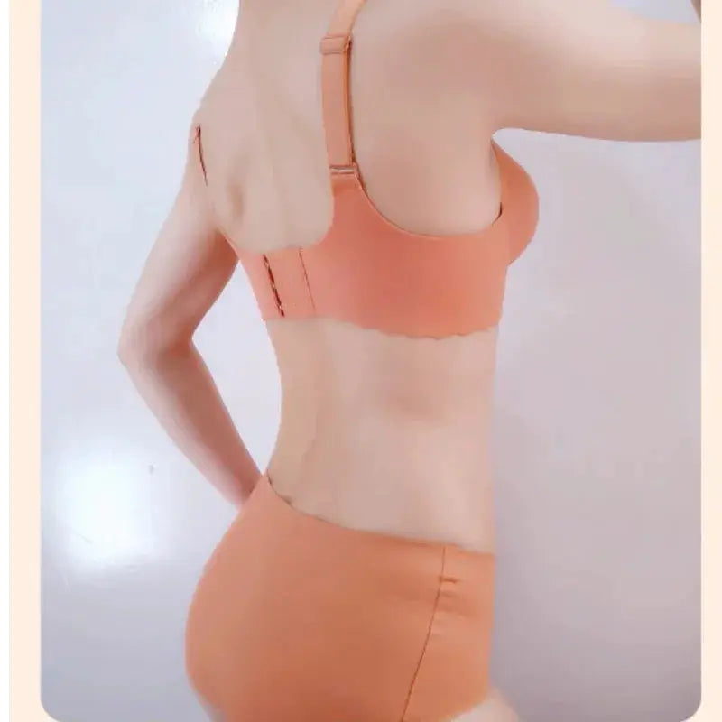 Simples Market peach push-up bra back view with adjustable straps