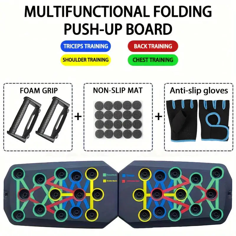Portable Multifunctional Push Up Board Set Foldable Fitness Equipment For Chest Back Arms Abdomen Training