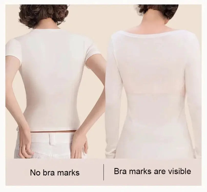 Simples Market women's invisible corset underwear, white seamless fabric with bra pads; no bra marks