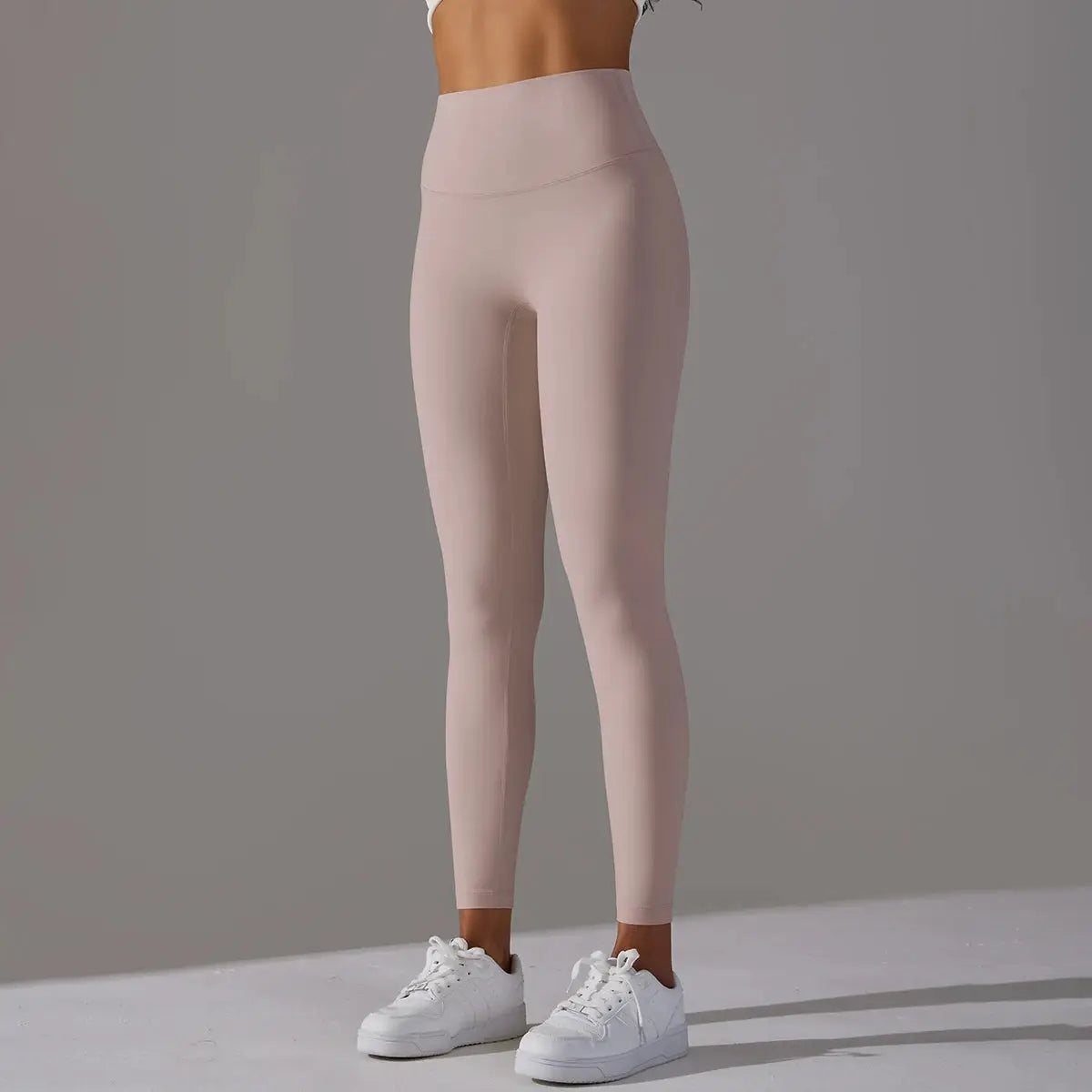 Simples Market high-waist nude-pink leggings for women, fitness yoga, full-length