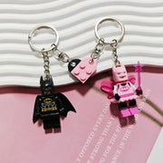 Handmade 3D Fairy Star Keychain Pink And Black Bat Heart Block Pendant For Backpacks Keys