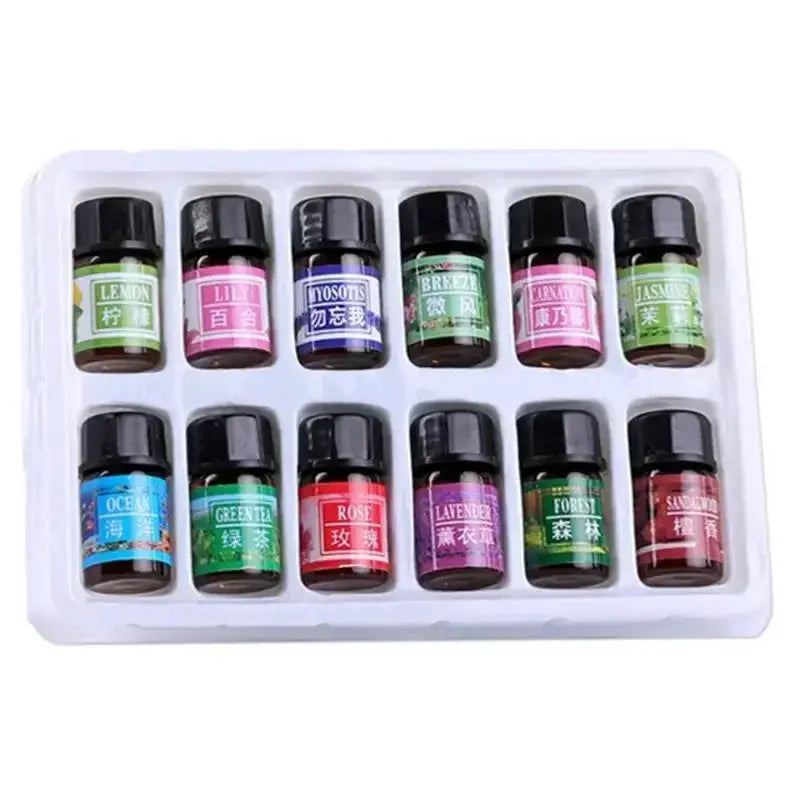 12 Pack 3ml Essential Oils for Diffuser Air Freshener Natural Plant Aromatherapy Fragrance Humidifier
