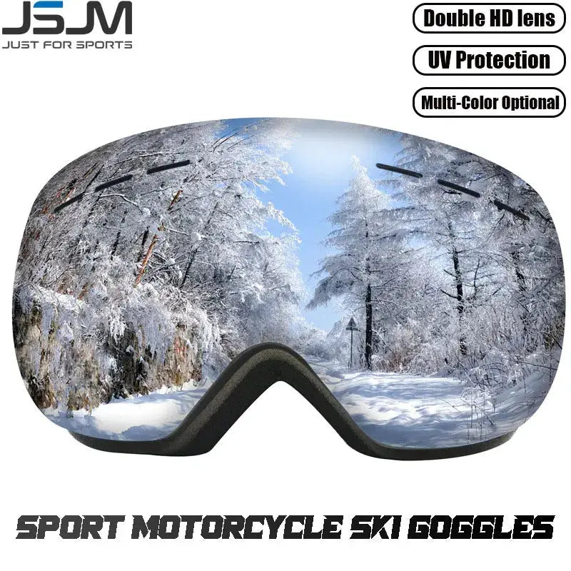 JSJM Double Layer Ski Goggles Anti Fog UV400 Protection For Men And Women Winter Snowboarding Snow Ski Goggles