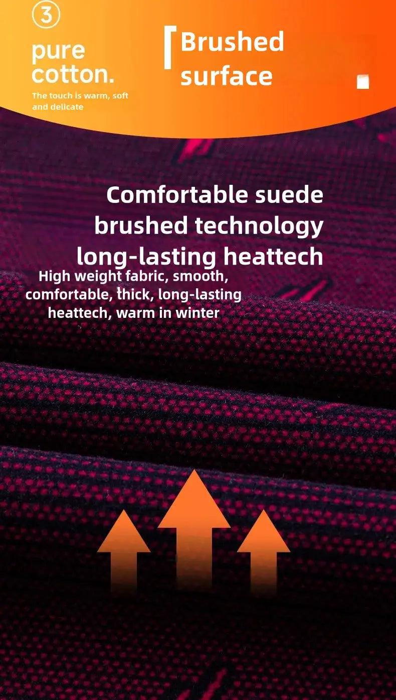 Men's burgundy brushed-fleece long-sleeve shirt; thick, warm plus-size 7XL/8XL
