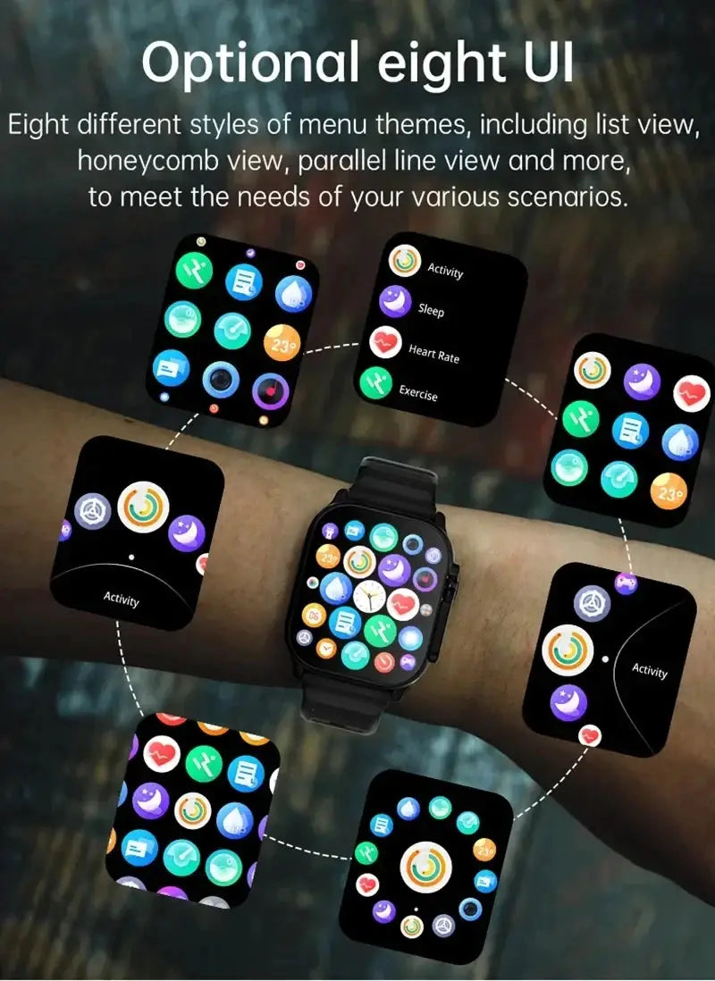 T900 Ultra 2 Smart Watch With Bluetooth Calling And NFC Wellness Tracker For Android iOS 49mm LCD Display