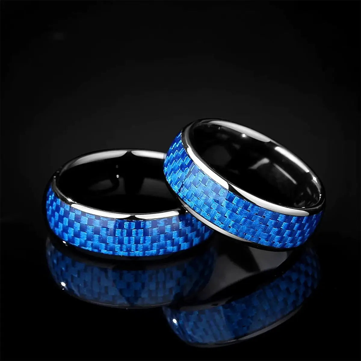 Inlay Blue Or Black Carbon Fiber 7mm Ceramic Finger Ring For Men And Women Gen2 Rewritable 13 56 MHz UID 1K S50 Smart Ring