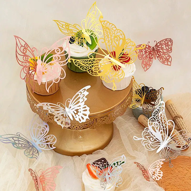 12 Piece Set 3D Hollow Butterfly Wall Stickers For Wedding Decor Children Room Living Room Kids Bedroom DIY