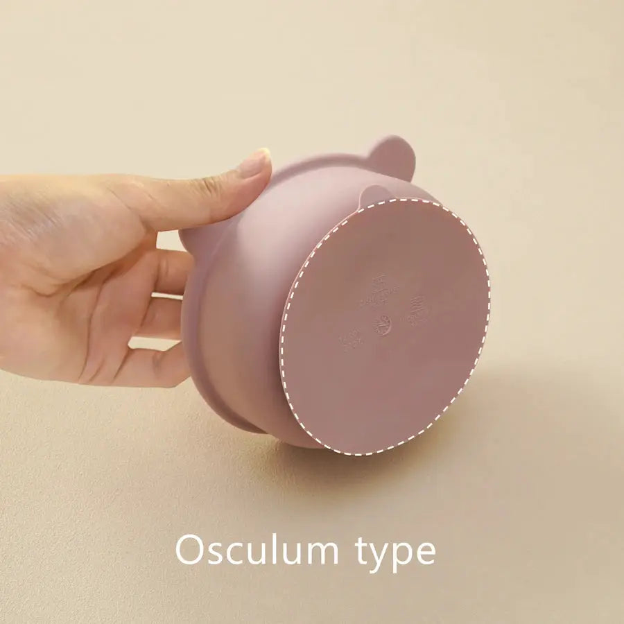 Silicone Baby Tableware Suction Dinner Set Bear Shape Bowl For Toddlers Cartoon Cute Mealtime Training
