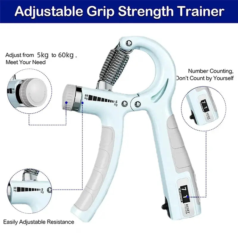 5-60kg Adjustable Hand Grip Strengthener With Counter Hand Grip Trainer For Wrist Forearm And Muscle Building