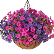 Four Bundles Artificial Morning Glory Flowers And Eucalyptus Plants UV Resistant Outdoor Garden Decoration Patio