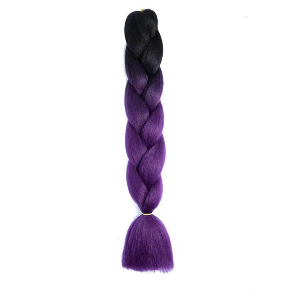 24-inch DIY jumbo braiding hair by Simples Market, synthetic Afro Ombre crochet braid, black to purple