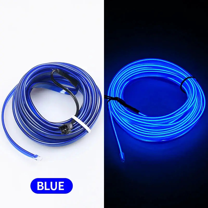 Car interior LED strip light, 5m blue USB-powered ambient lamp Simples Market