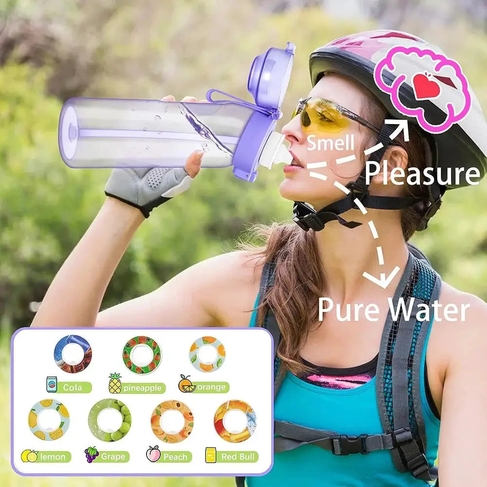 1pc purple air flavor pods water bottle caps for flavored water; fruit-scent pods for outdoor sports