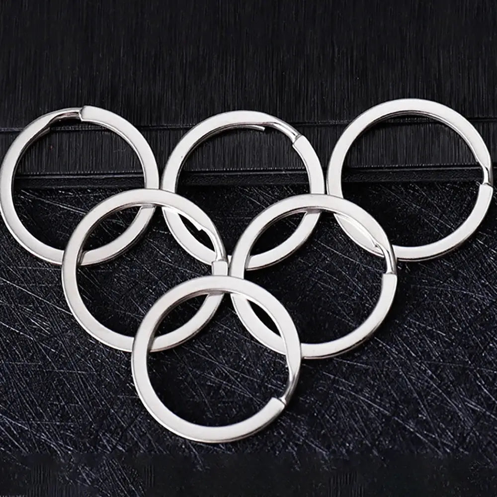 Stainless steel round flat split key rings, 1.5x20mm, 20Pcs for DIY jewelry and keychains