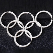 Stainless steel round flat split key rings, 1.5x20mm, 20Pcs for DIY jewelry and keychains