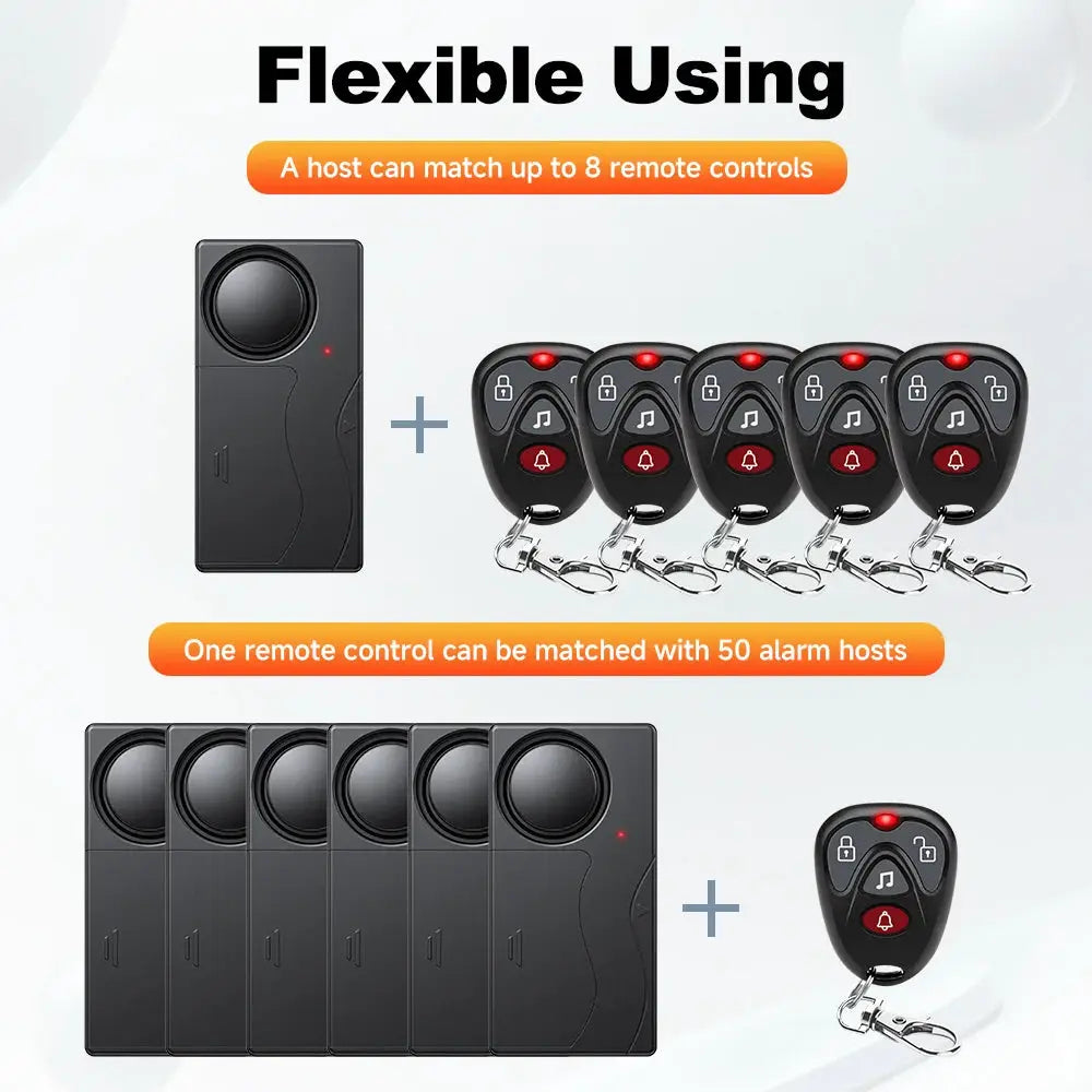 Awapow wireless vibration alarm kit with remote controls and door/window sensors