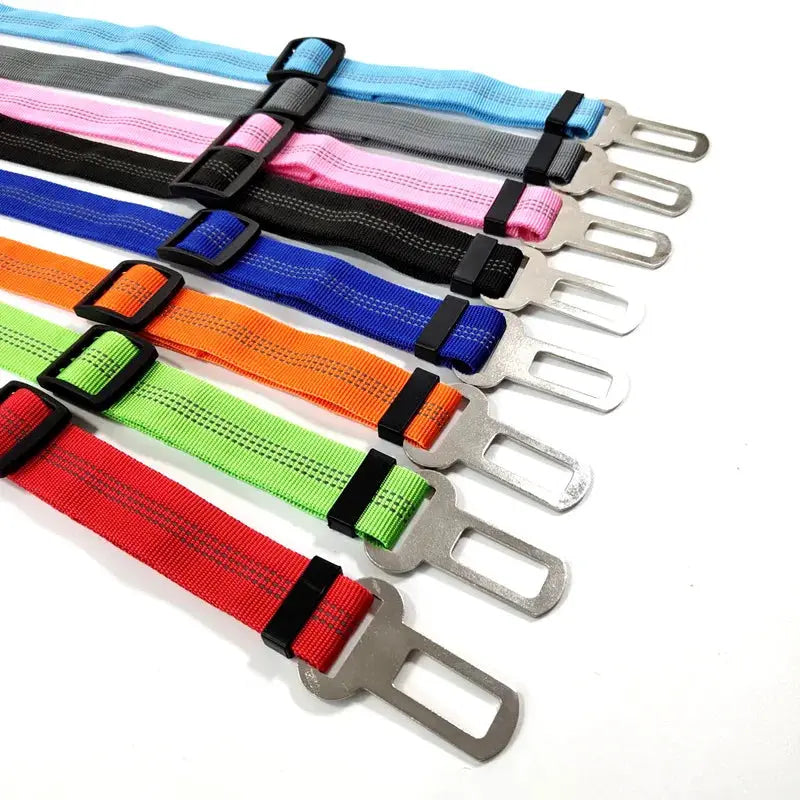Adjustable Dog Car Seat Belt Harness With Nylon Reflective Cushioning For Safe Car Travel