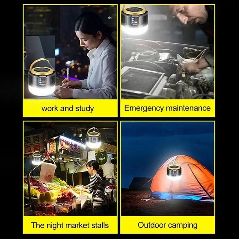 Portable Camping Light Power Bank LED Lantern Waterproof Handheld Outdoor Tent Light Rechargeable Floodlight