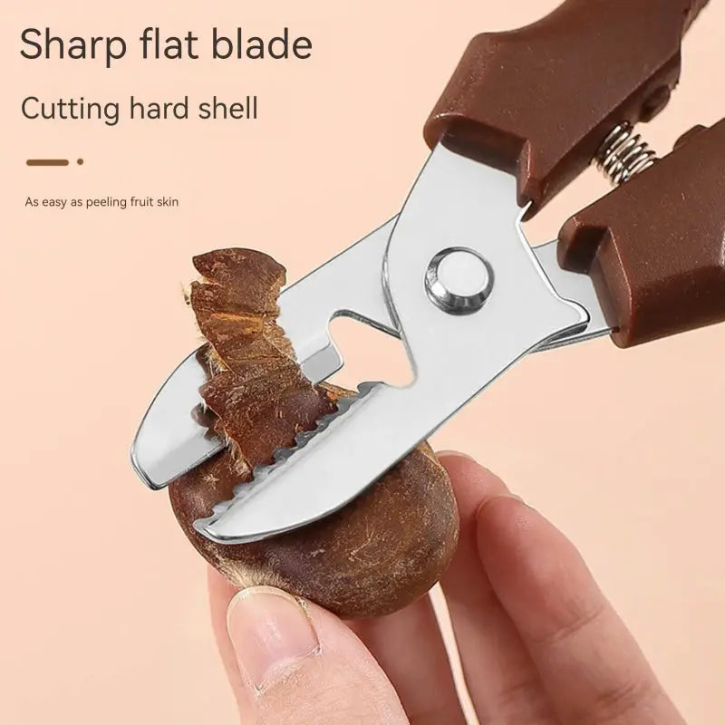 ChefCraft Multipurpose Chestnut Scissors Peeler For Efficient Shell Peeling And Leather Clip Cross Cutting