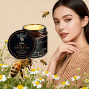 Tallow Honey Balm in a black jar with a bee emblem, Wiyun brand